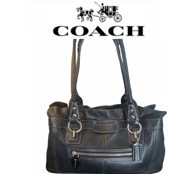 Coach Penelope Ruffle Pebbled Leather Shoulder Bag